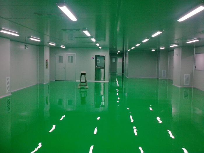 上海食品廠房裝修環氧地坪施工圖片